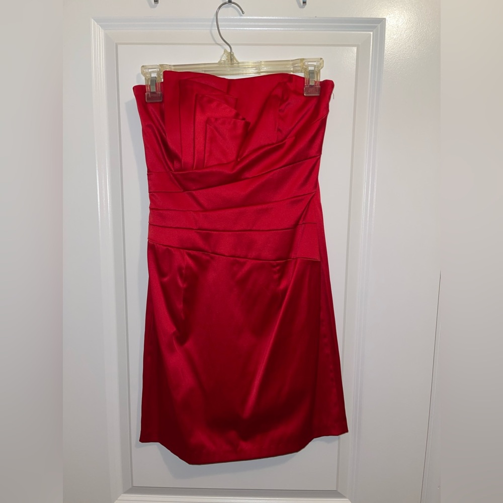Red Jessica McClintock prom dress